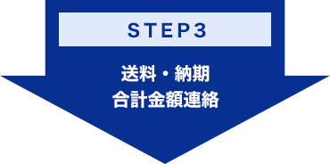 STEP3：送料・納期合計⾦額連絡